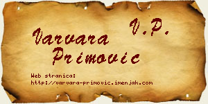 Varvara Primović vizit kartica